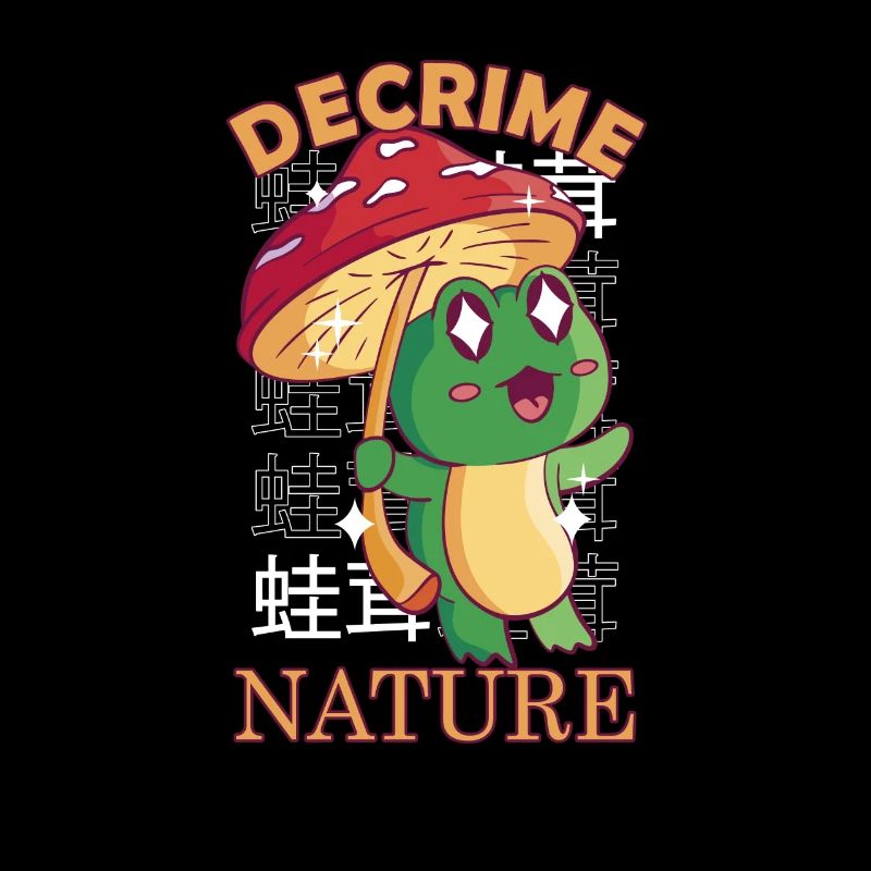 Decrime Nature Grenouille champignon colorée
