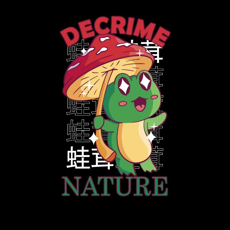 Decrime Nature Grenouille champignon colorée