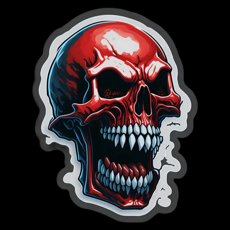 Red Vampire Skull