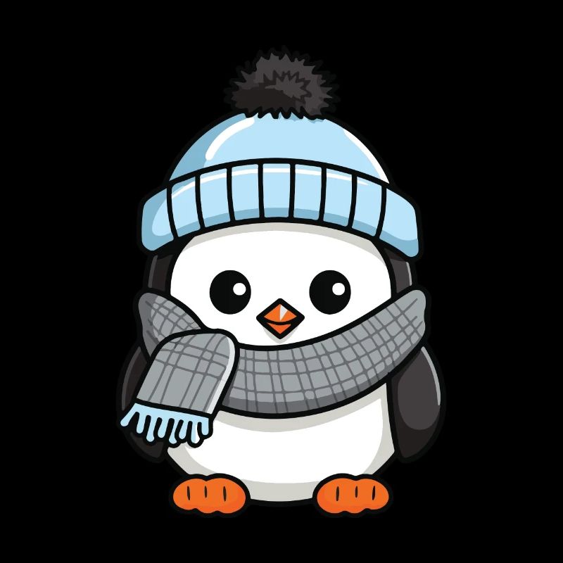 Pingouin Hiver Bande Dessinée Mignon