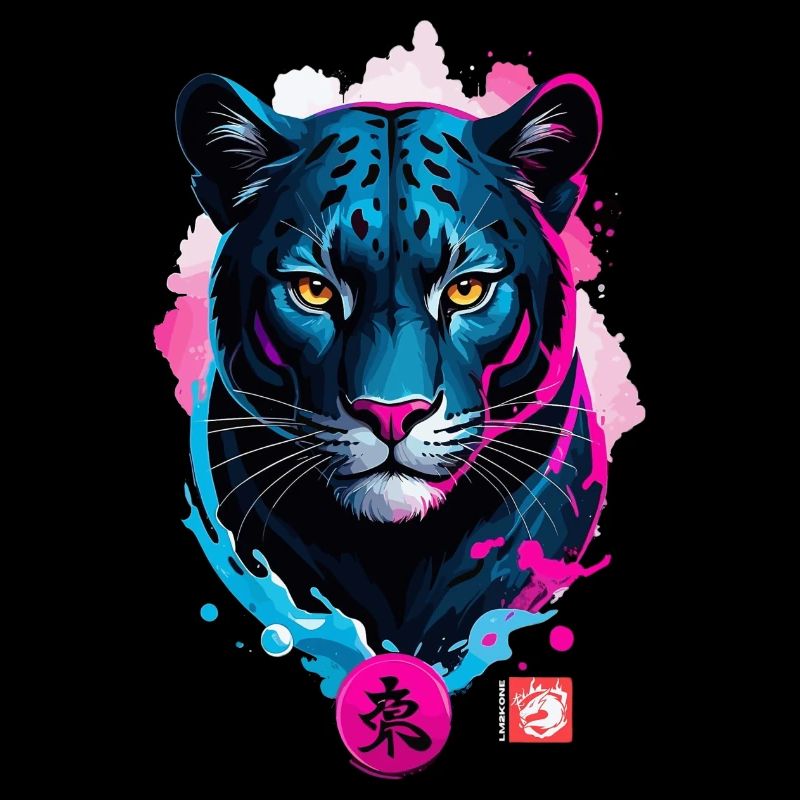 Panthère rêve rose bleu