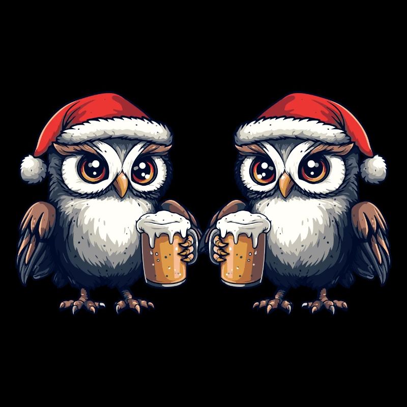 Eule Weihnachten Bier Team