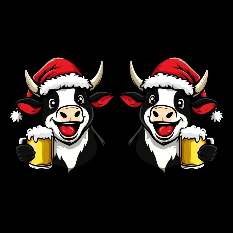 Kuh Weihnachten Bier Team
