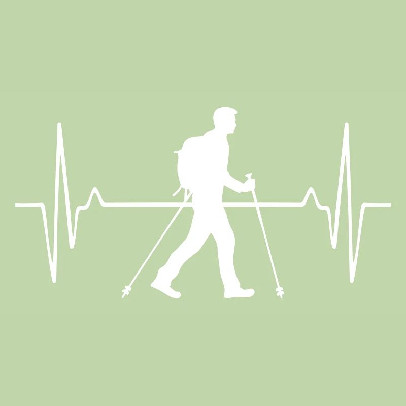 Nordic Walking Man Pulse Frequency