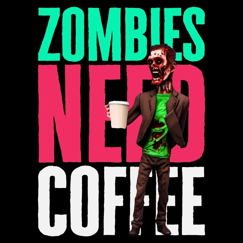 Funny coffee design with zombie