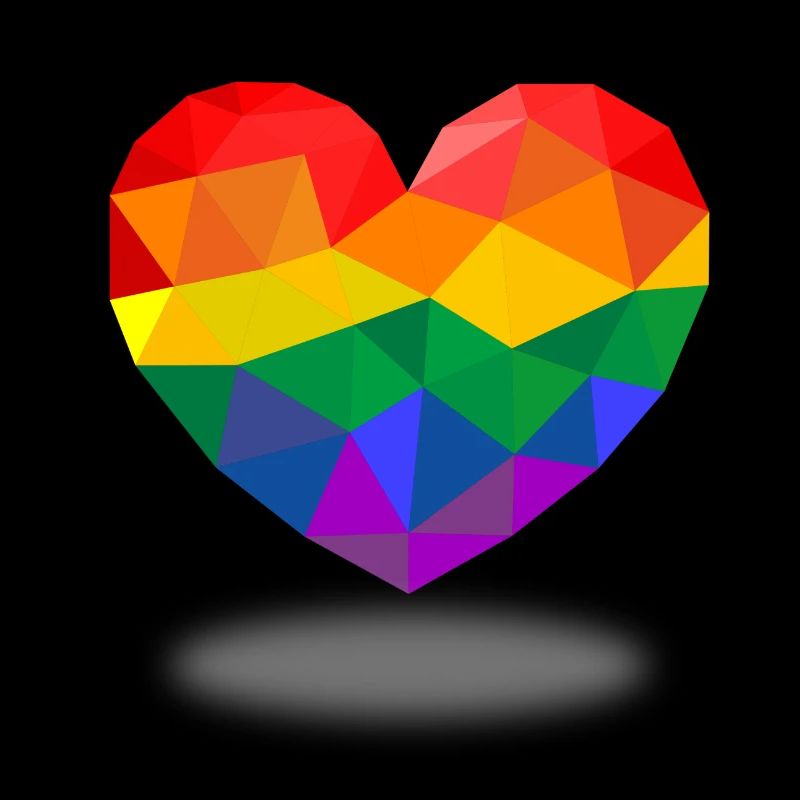 Polygon LGBT Herz CSD Regenbogen Gay Pride