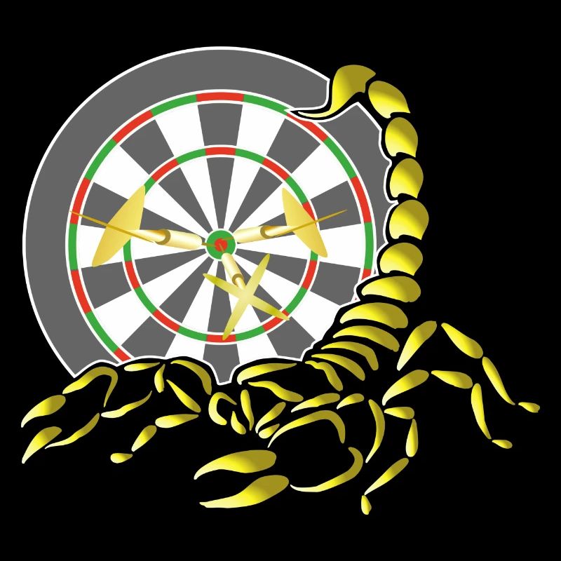 Dartboard with Scorpion Dart Motif Scorpion