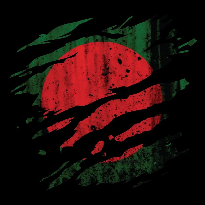 Bangladesch - Nationalfahne, Kratzer, Risse