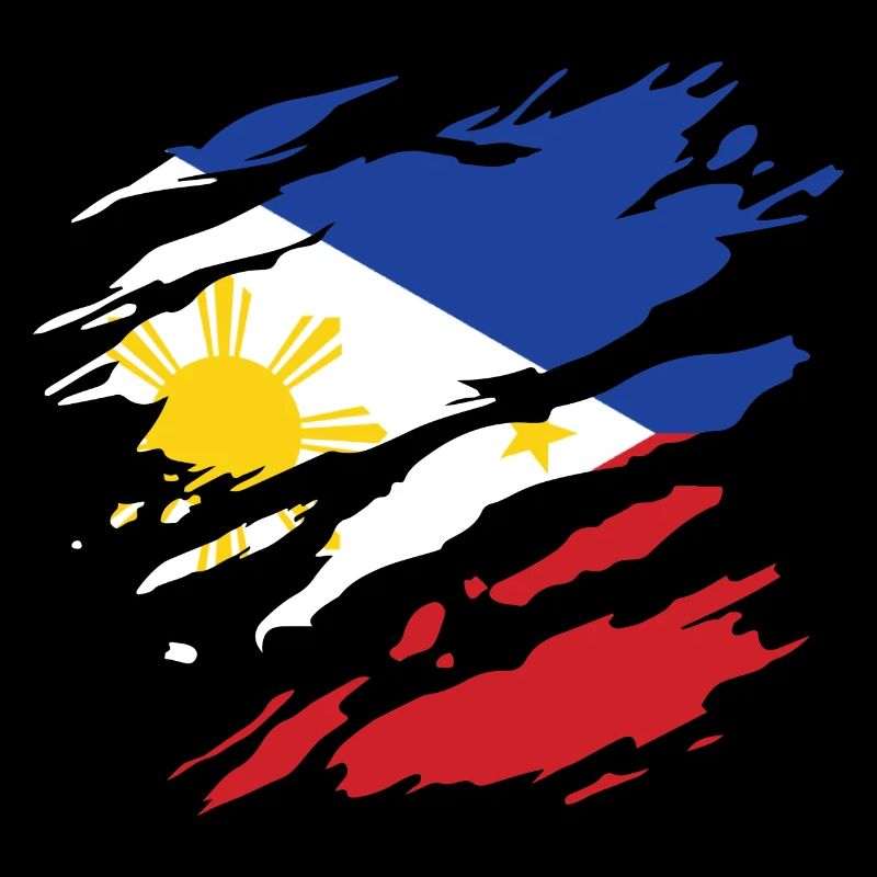 Philippines - drapeau national, rayures, fissures