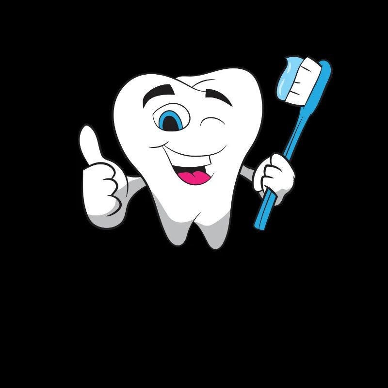 Dentiste - Dent radieuse avec une brosse à dents bleue