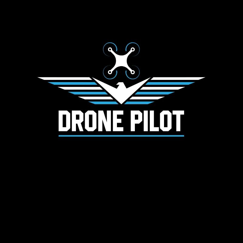 Drone - blue white logo drone pilot