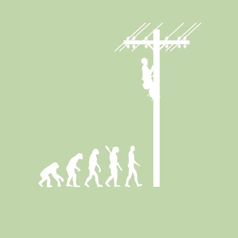 Elektriker / Mast - Evolution des Menschen /Darwin