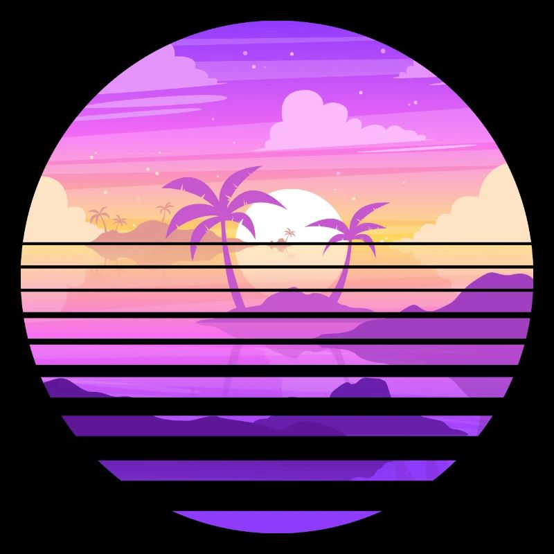 Coucher de soleil sur île paradisiaque