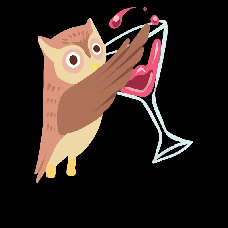 Süße Eule Owl Wein Glas Statement Fun Geschenk