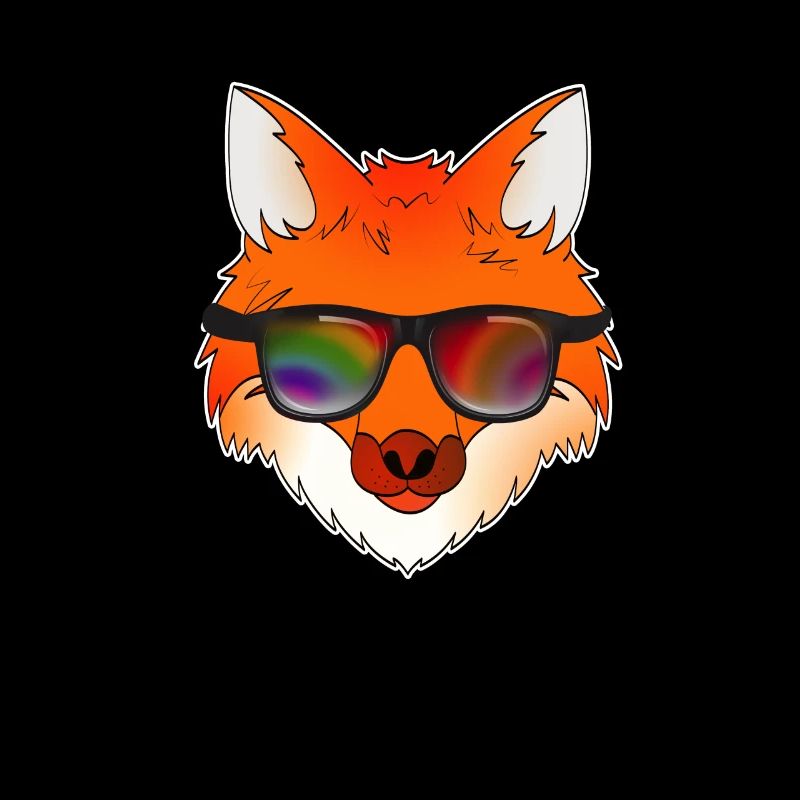 Cool fox with sunglasses summer cartoon