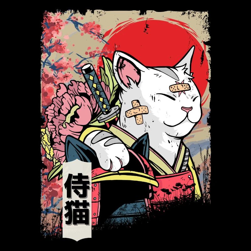 Japon Samouraï Chat Guerrier Ninja Chat