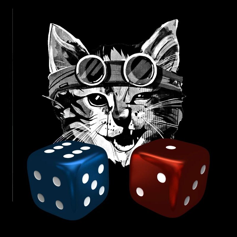 Cat with cubes blue and red cat with cubes