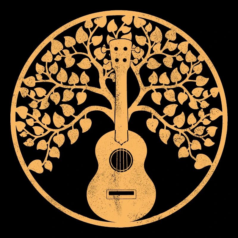 Ukulélé Arbre Mandala Sépia