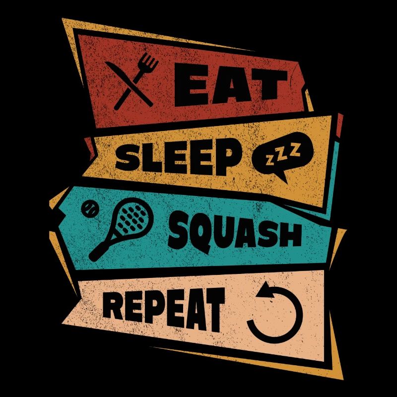 Squash Eat Sleep Repeat Spruch Sport Hobby