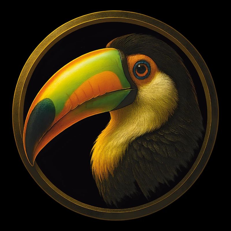 Toucan - Portrait d’animal de compagnie dans le style de tatouage