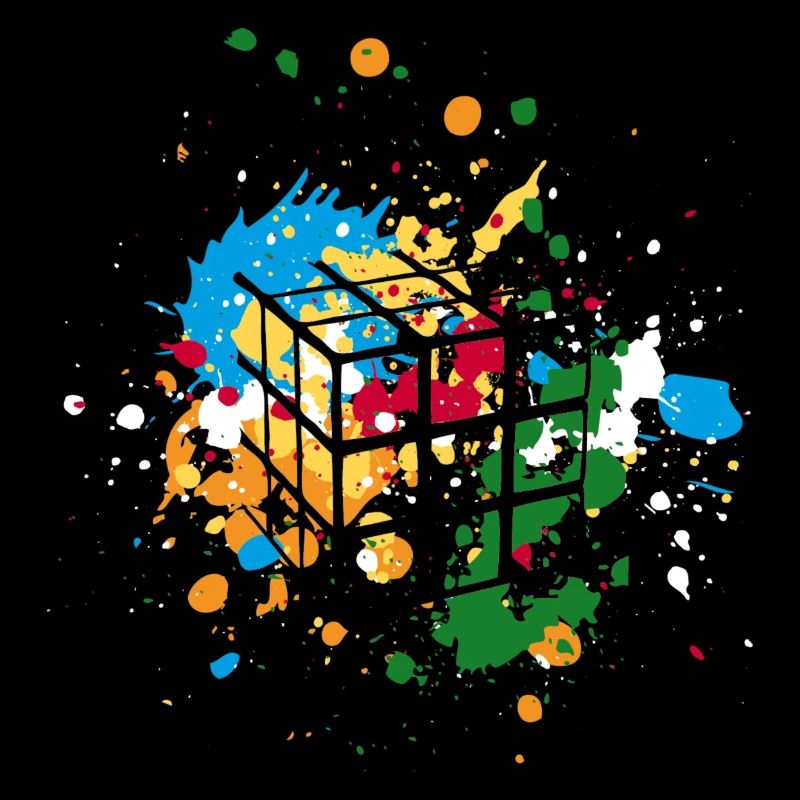 Rubik's Cube Peinture Taches De Couleur
