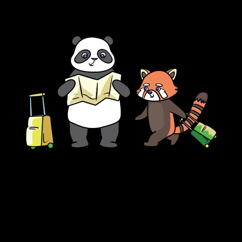 Zwei Pandas auf Reise.