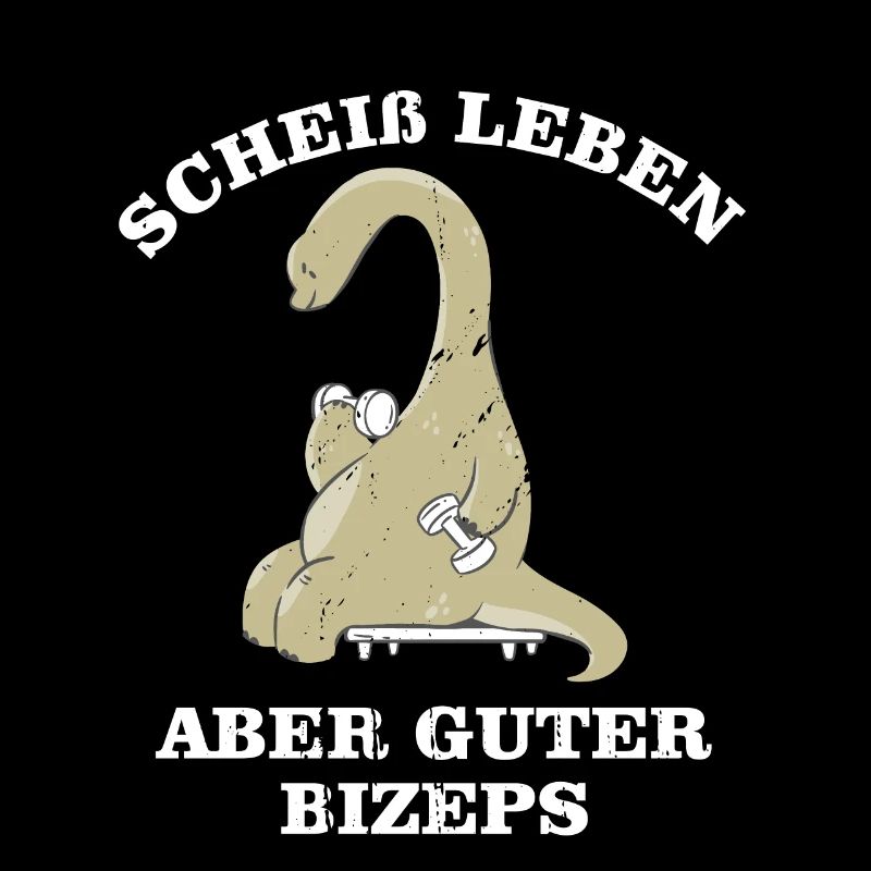 Dinosaurier Training Gym Tshirt Hanteln