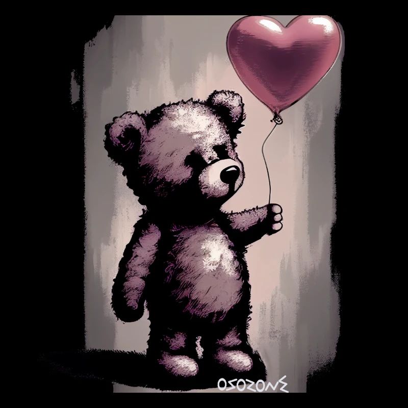Bear with balloon by Osozone
