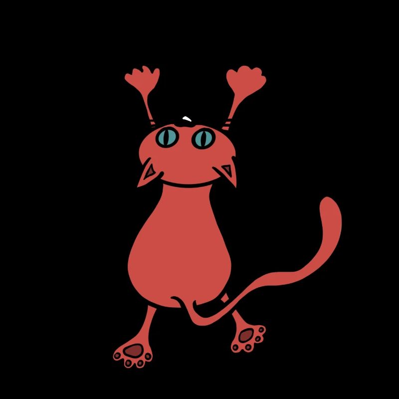 Wilde Katze rot