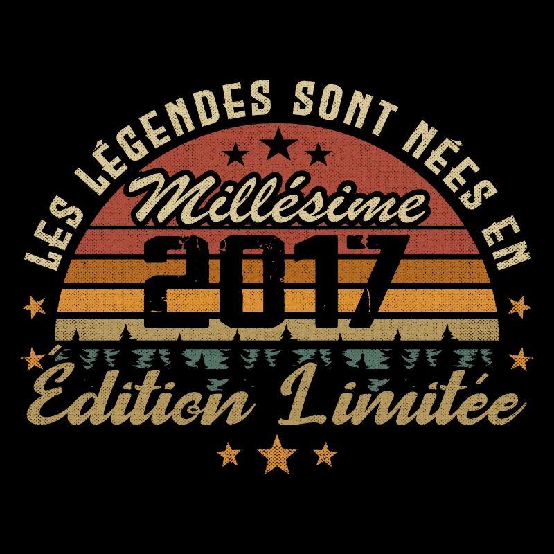 Millésime 2017 Cadeau 7e Anniversaire 7 ans