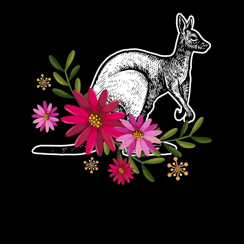 Kangaroo With Flowers