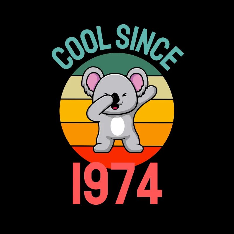 Cool since 1974 Retro Dabbing Koala 48th birthday