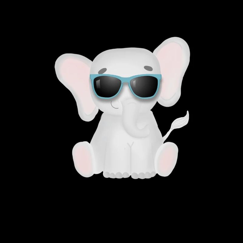 Doux éléphant avec des lunettes de soleil