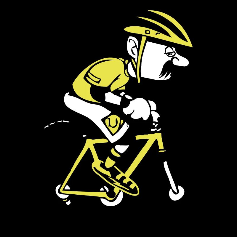 Bicycle humorous comic book age man