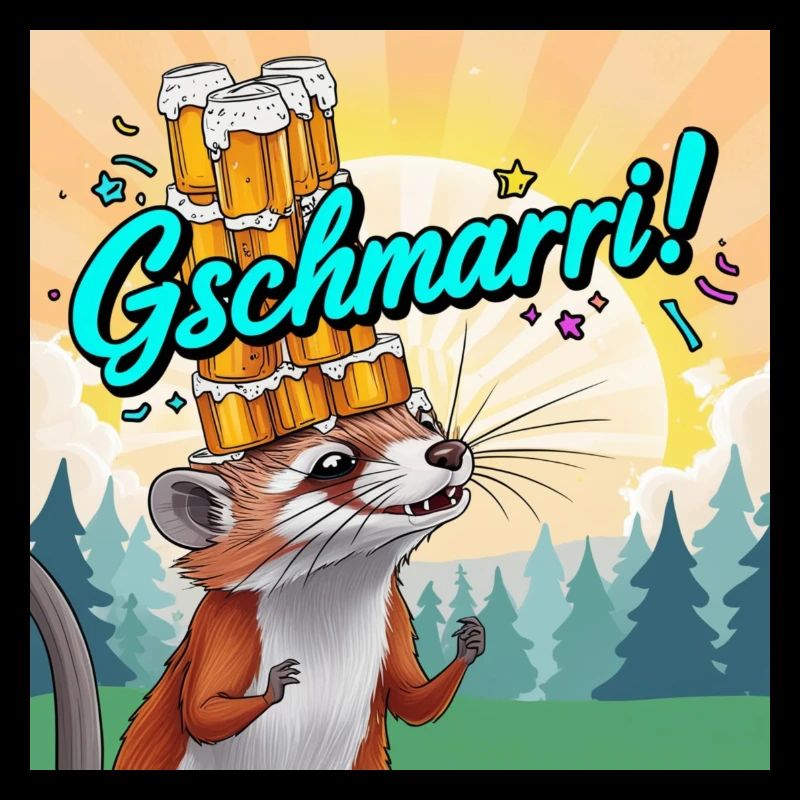 Gschmarri ! Wiesel mit Bier