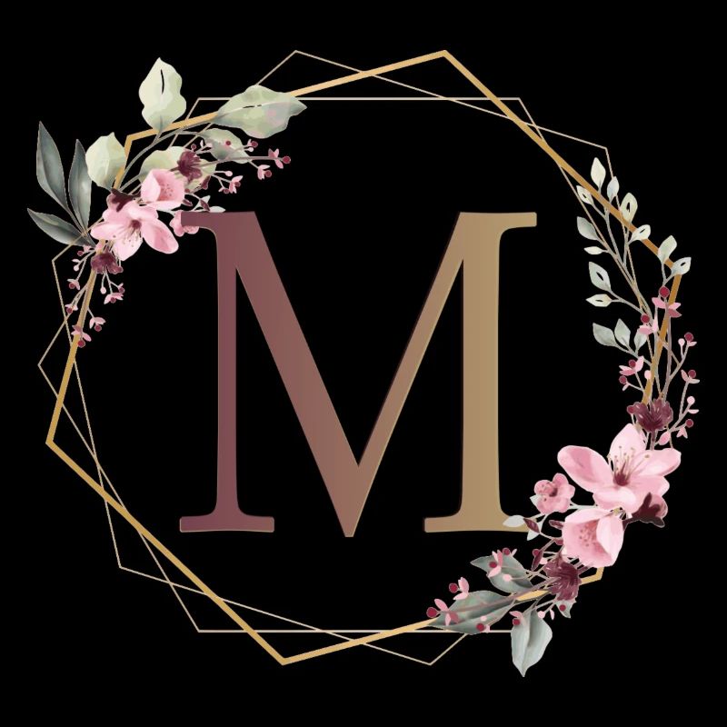 M entouré de fleurs