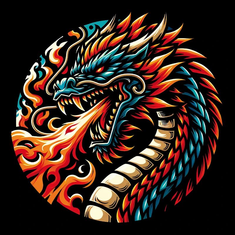 Bunter Feuerdrache