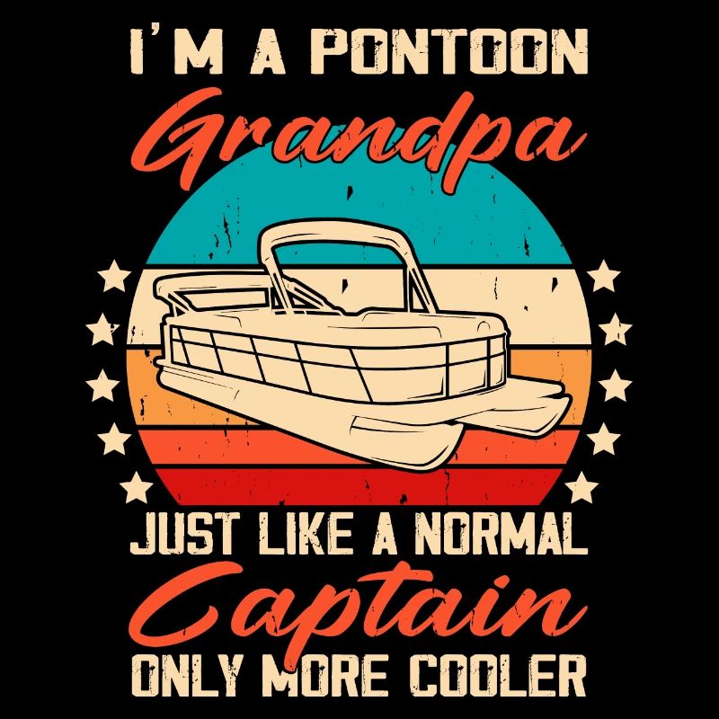 Pontonboot Papa Bootfahren Kapitän Bootsfahrer