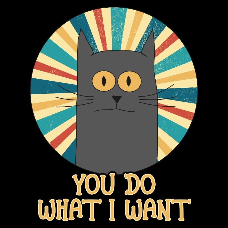 Tu fais ce que je veux, chat gris rétro vintage pour