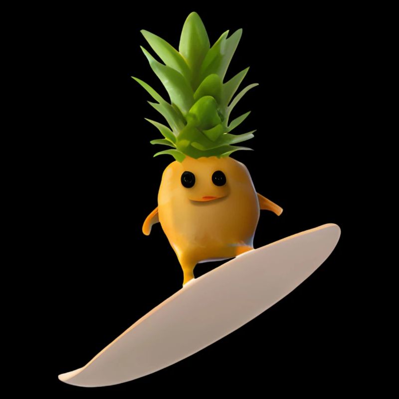 Surfende Ananas