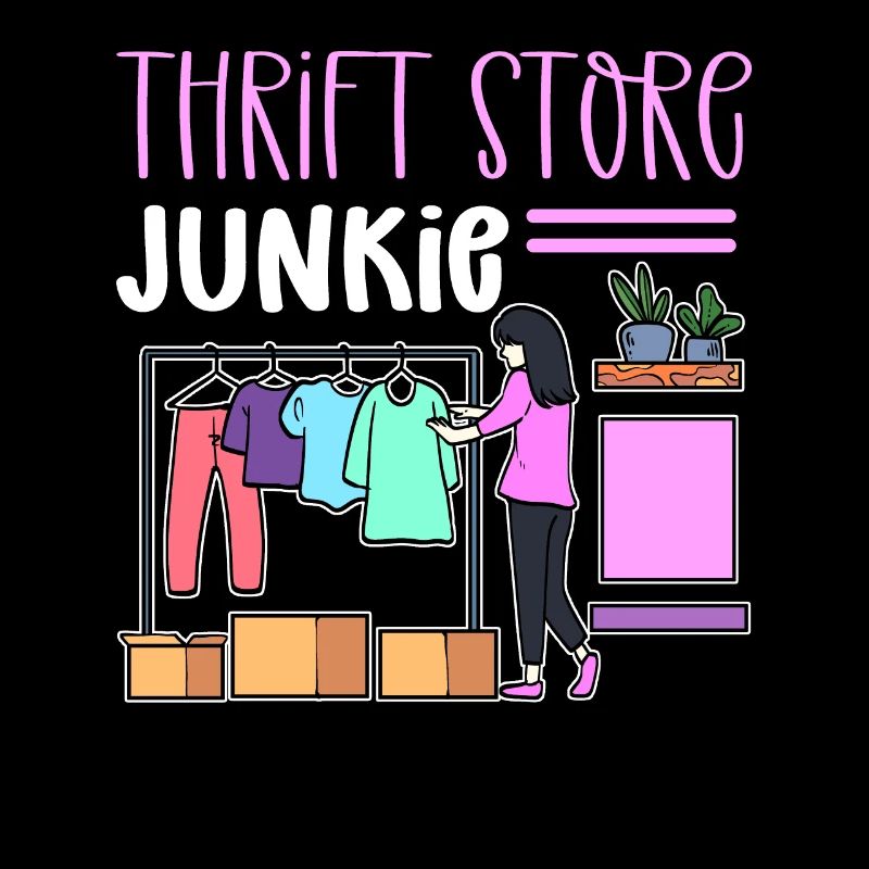 Secondhand-Laden-Junkie. Secondhandladen. Sparsam