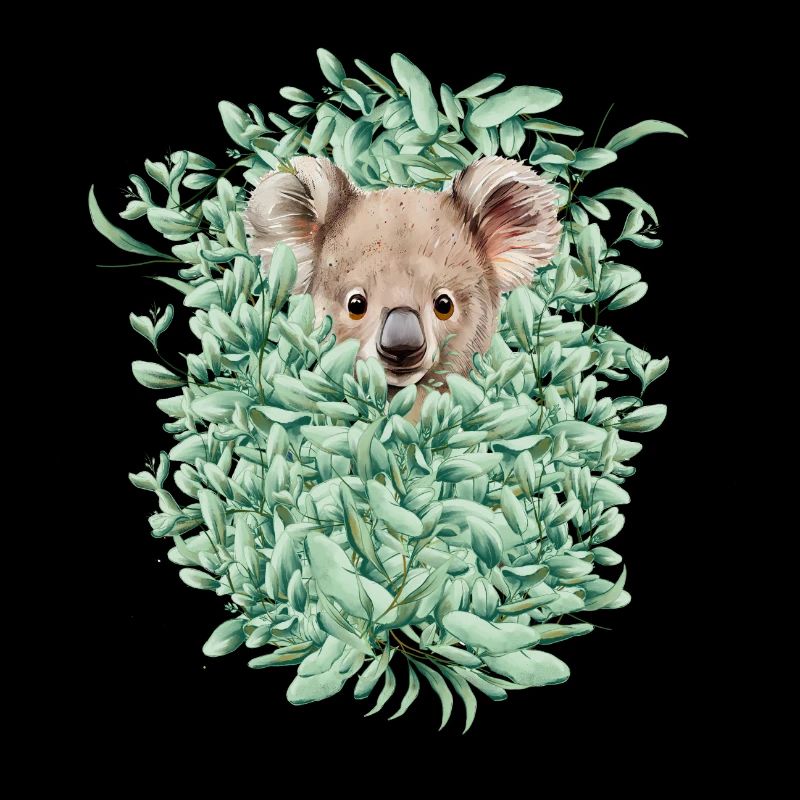 Koala Bear in eucalyptus forest
