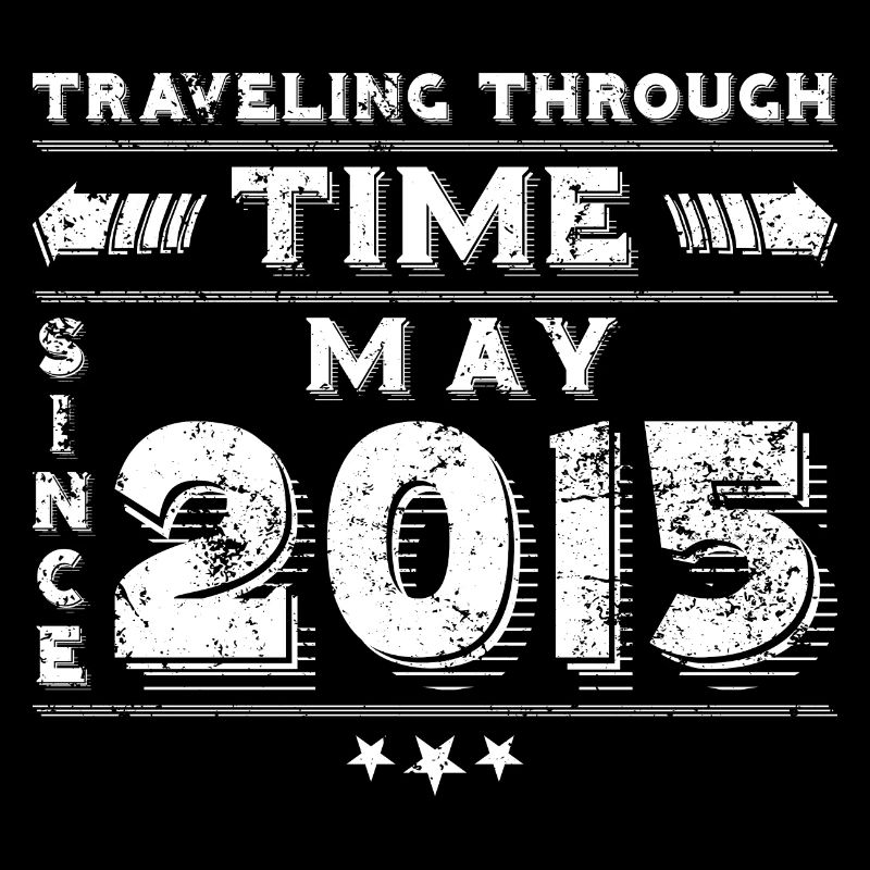 Conception d'anniversaire de voyage dans le temps vintage mai 2015