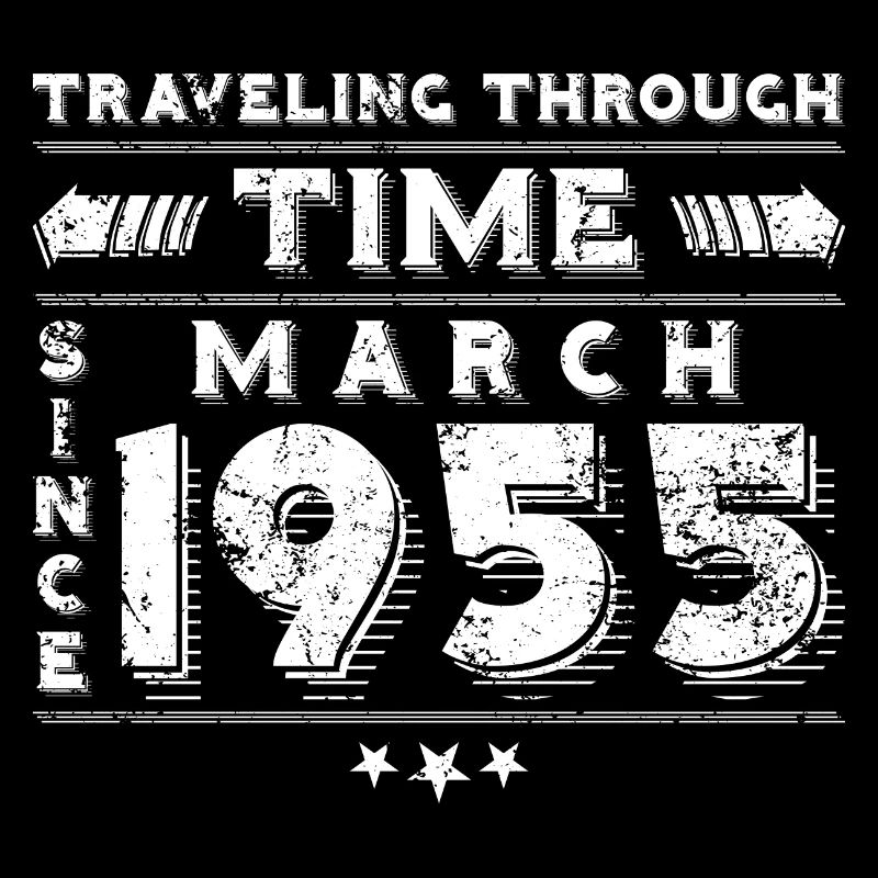 Conception d'anniversaire de voyage dans le temps vintage mars 1955