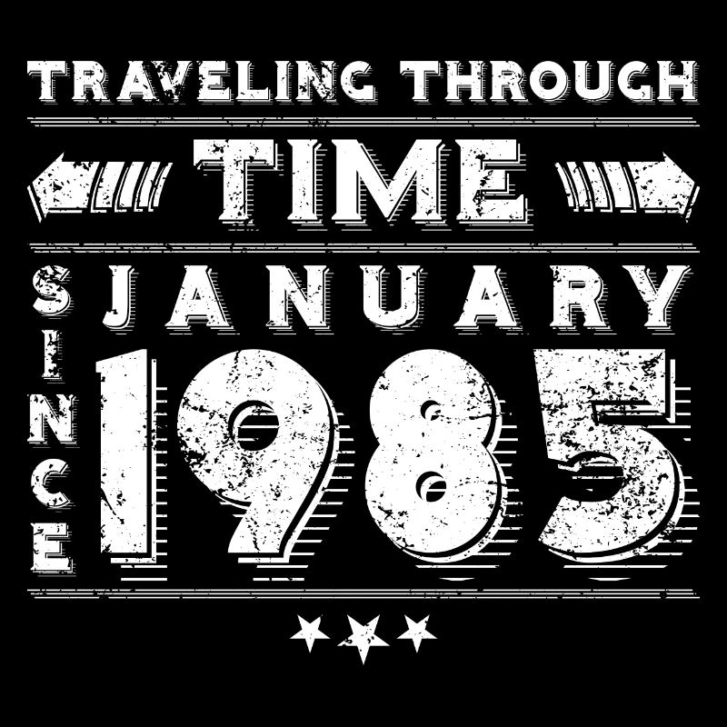 Conception d'anniversaire de voyage dans le temps vintage janvier 1985