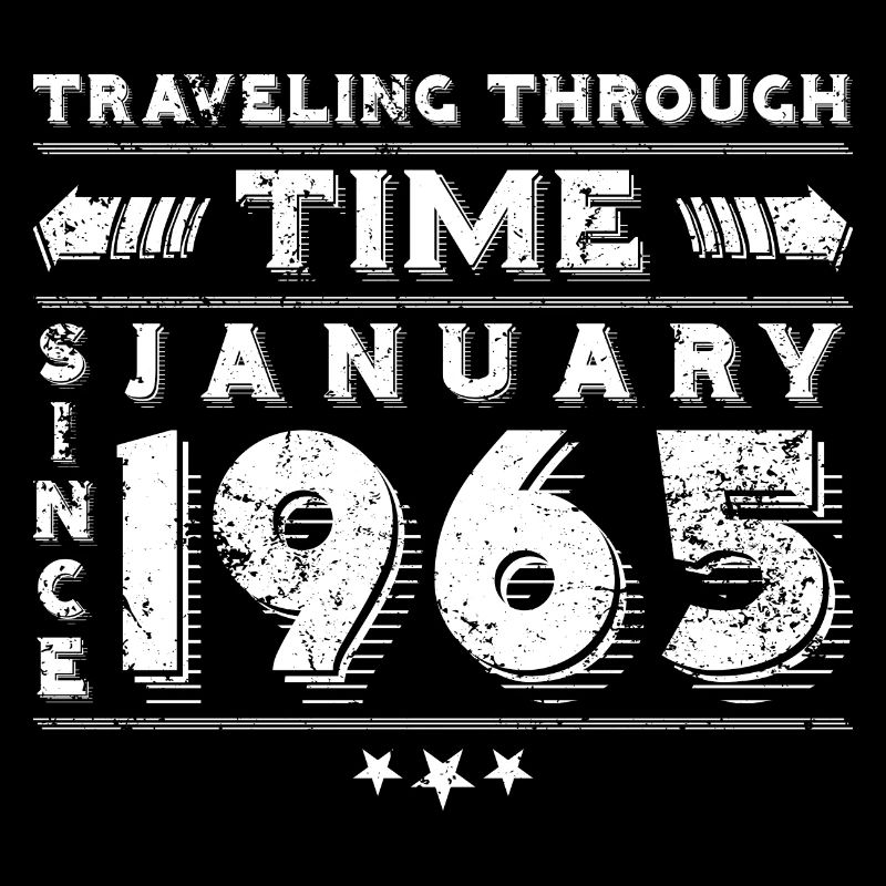 Conception d'anniversaire de voyage dans le temps vintage janvier 1965