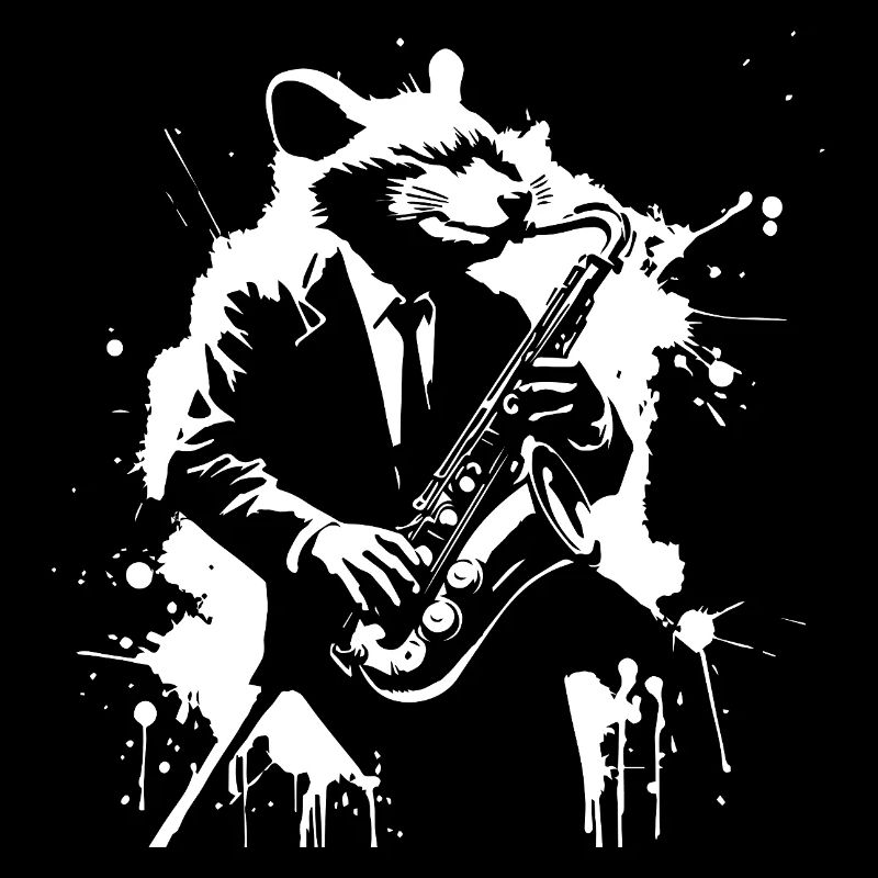 Mouse playing on the saxophone.