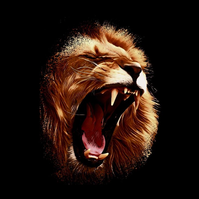 Roaring wild lion / lion head