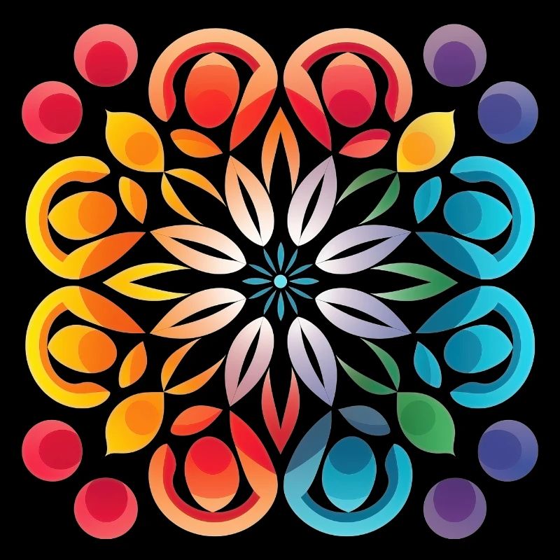 Splendeur florale colorée : Design d’Art floral abstrait