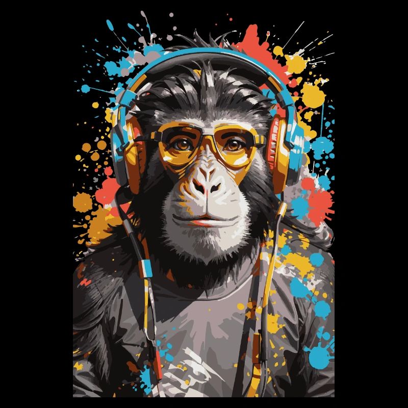 DJ singe Affen Graffiti Design